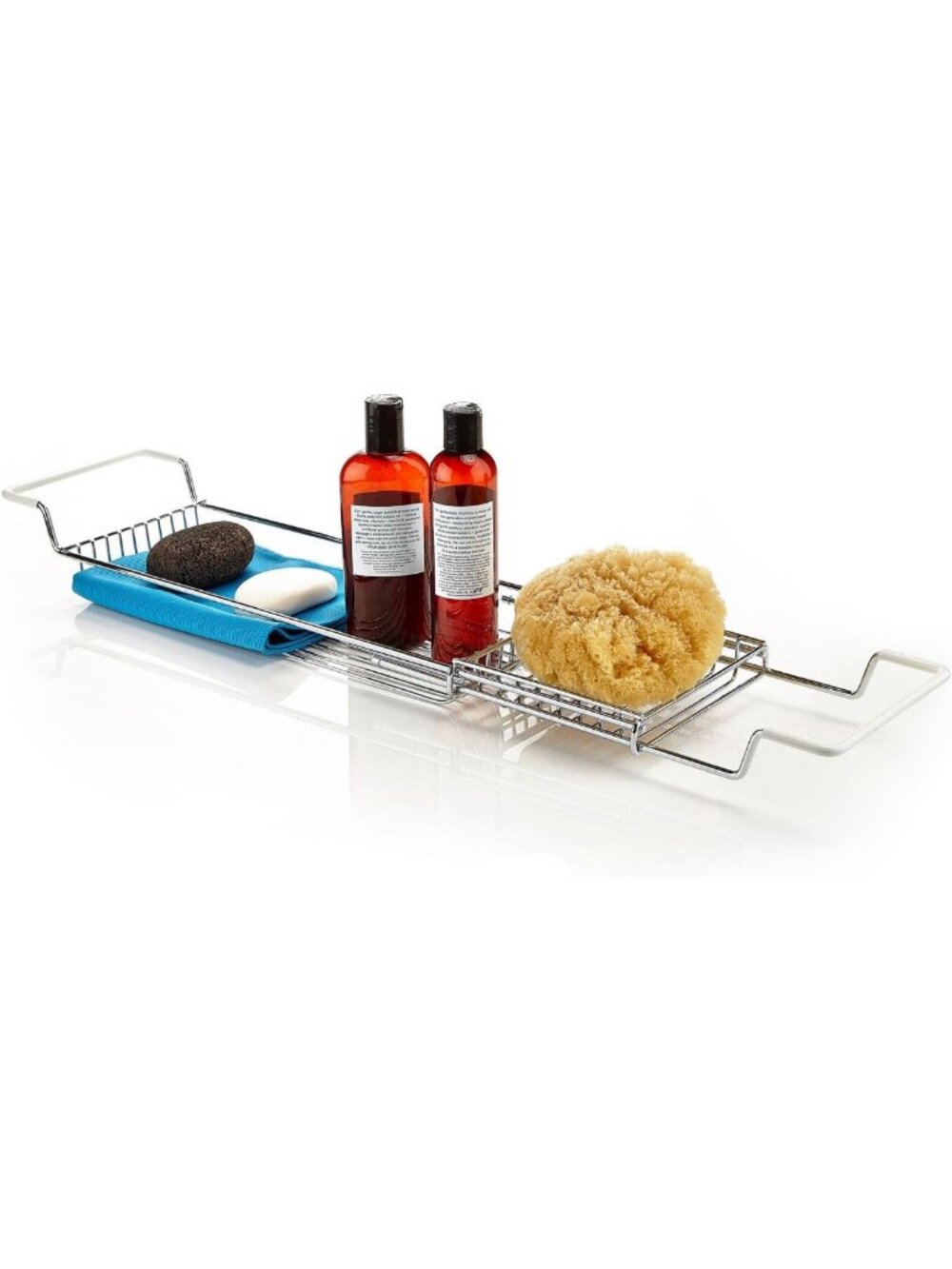 Expandable Stainless Steel Shower & Bathtub Tray Caddy for Clawfoot Tubs